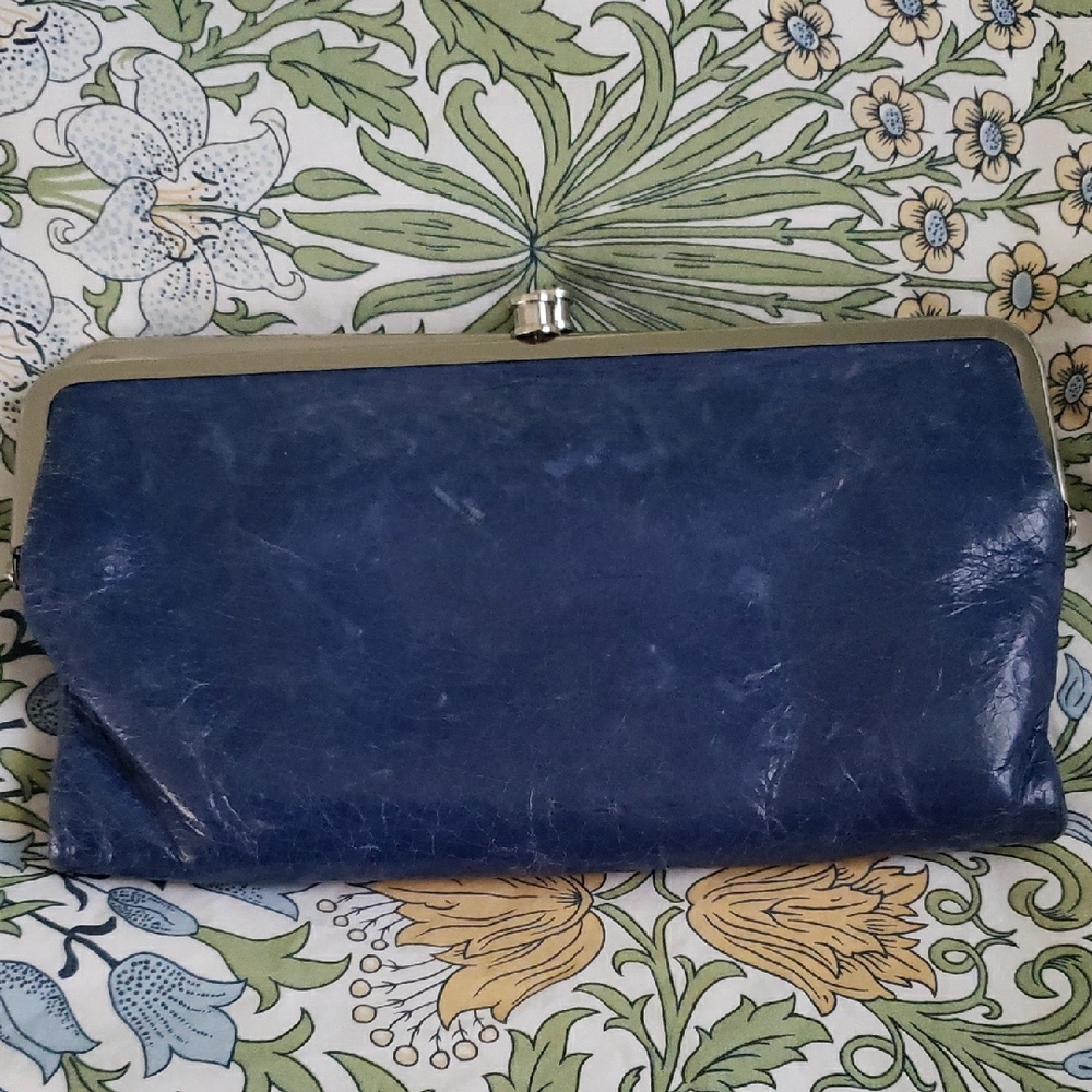 HOBO lauren clutch wallet in denim blue